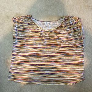 Liz Claiborne women’s 1x cotton shirt multi color striped